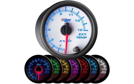 GLOWSHIFT White 7 COLOR 1500 F PYROMETER EGT GAUGE