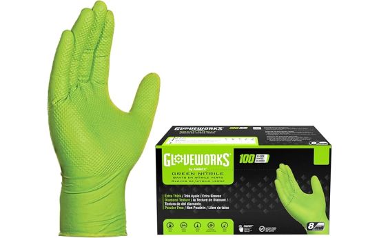 Green Nitrile Work Gloves