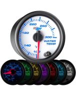 GLOWSHIFT WHITE TINTED 7 COLOR 300 F WATER COOLANT TEMPERATURE GAUGE