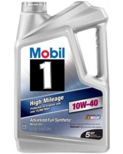 Mobil 1 10W-40 High Mileage Full Synthetic Motor Oil, 5 qt.