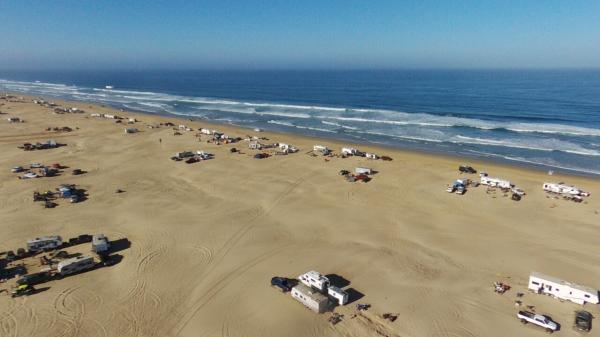 Drone Shot of Main Camping Area of Oceano Dunes OHV